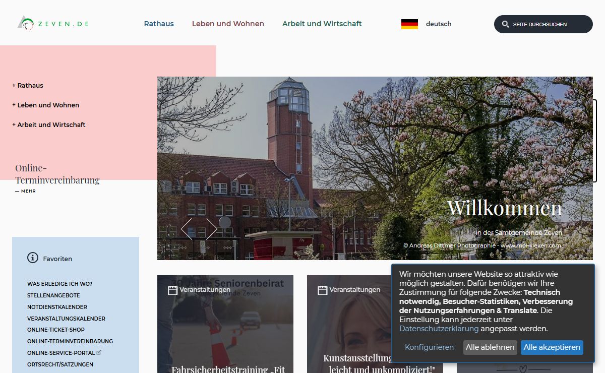 Herzlich willkommen in der Samtgemeinde Zeven im Herzen des Elbe-Weser-Dreiecks zwischen Hamburg und Bremen