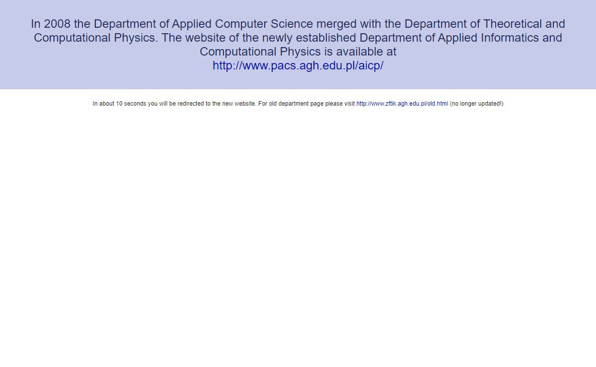 [ no longer updated -- see www.pacs.agh.edu.pl/aicp ] KFTiK WFiIS AGH