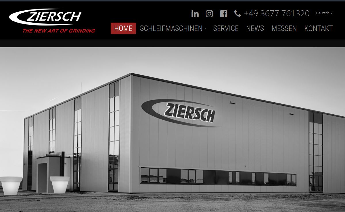 Ziersch GmbH - hochpräzise Flachschleifmaschinen, Profilschleifmaschinen, Portalschleifmaschinen, Rundtischschleifmaschinen und Rundschleifmaschinen