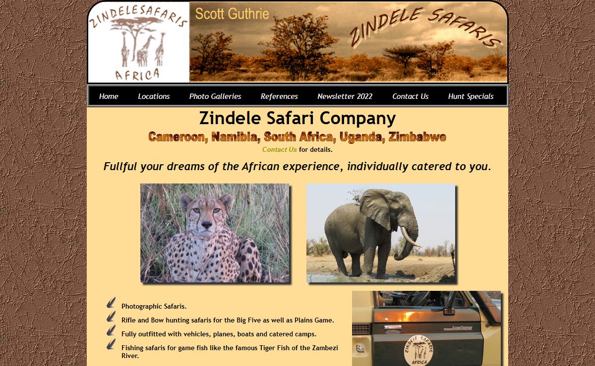 Zindele Safari Company Hunting Africa in Cameroon, Namibia, South Africa, Uganda and Zimbabwe with Scott Gurthrie.