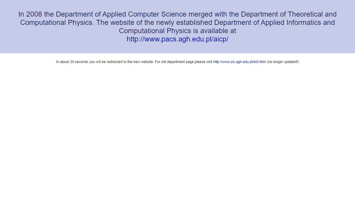 [ no longer updated -- see www.pacs.agh.edu.pl/aicp ] KIS WFiIS AGH