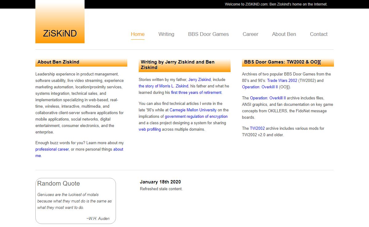 ZiSKiND: Homepage of Ben Ziskind