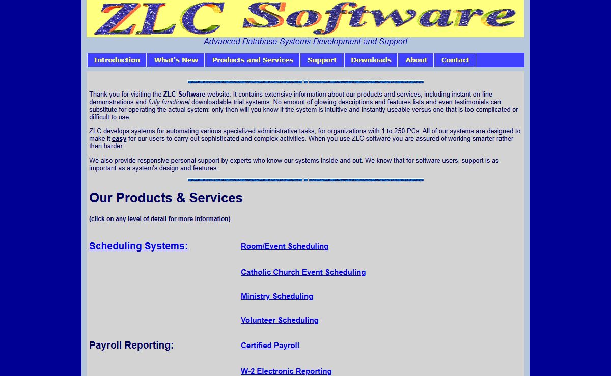 Management and Scheduling Software for Facilities and Resources -- including churches and ministry scheduling, and heavy highway construction estimating.