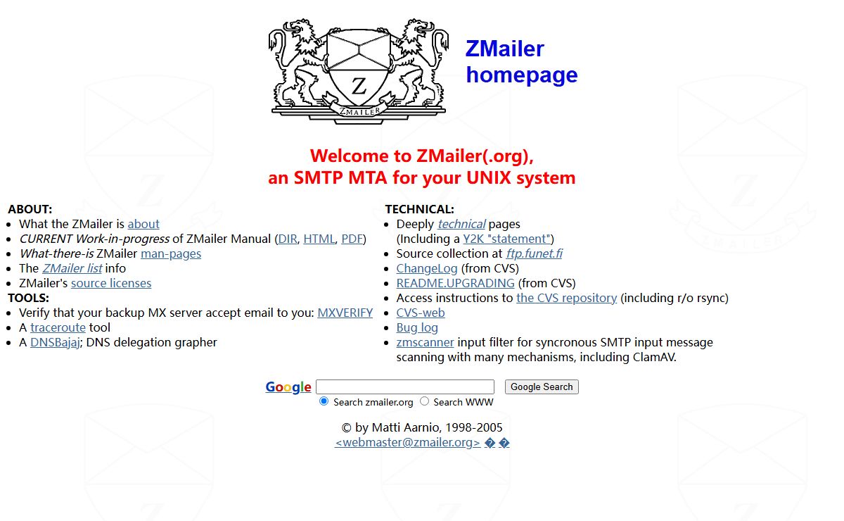 ZMailer site index
