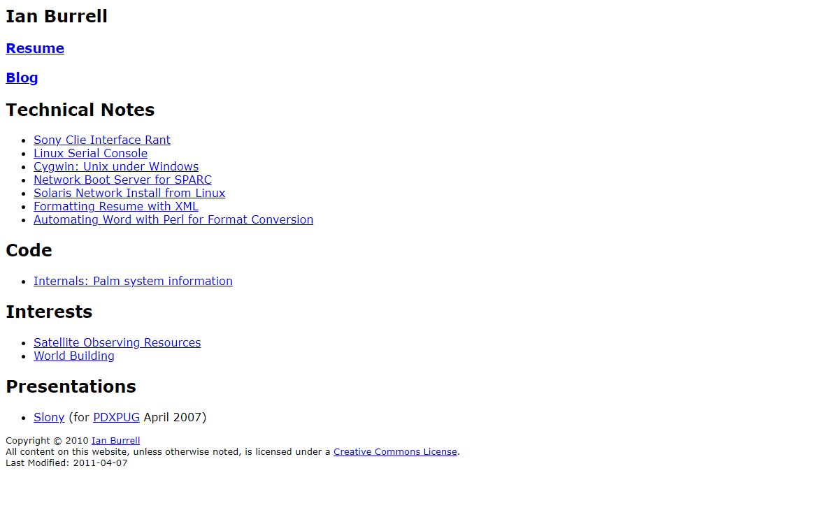 Ian Burrell Home Page