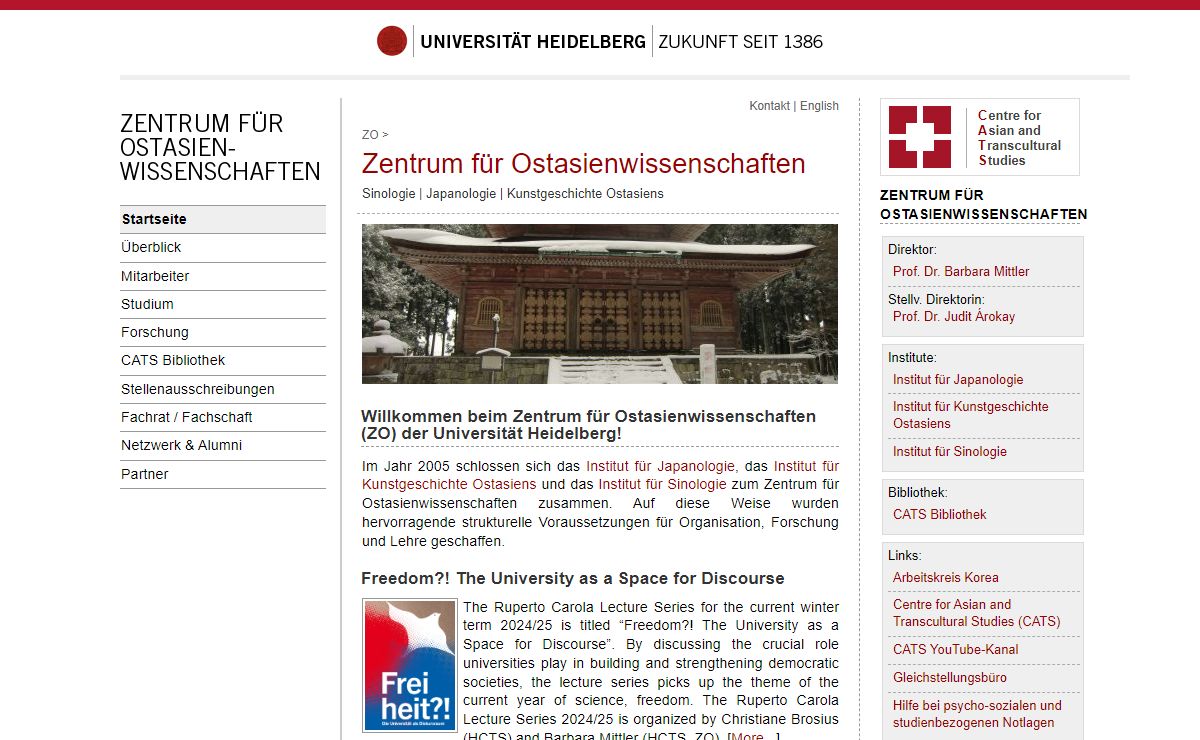Zentrum für Ostasienwissenschaften, Universität Heidelberg