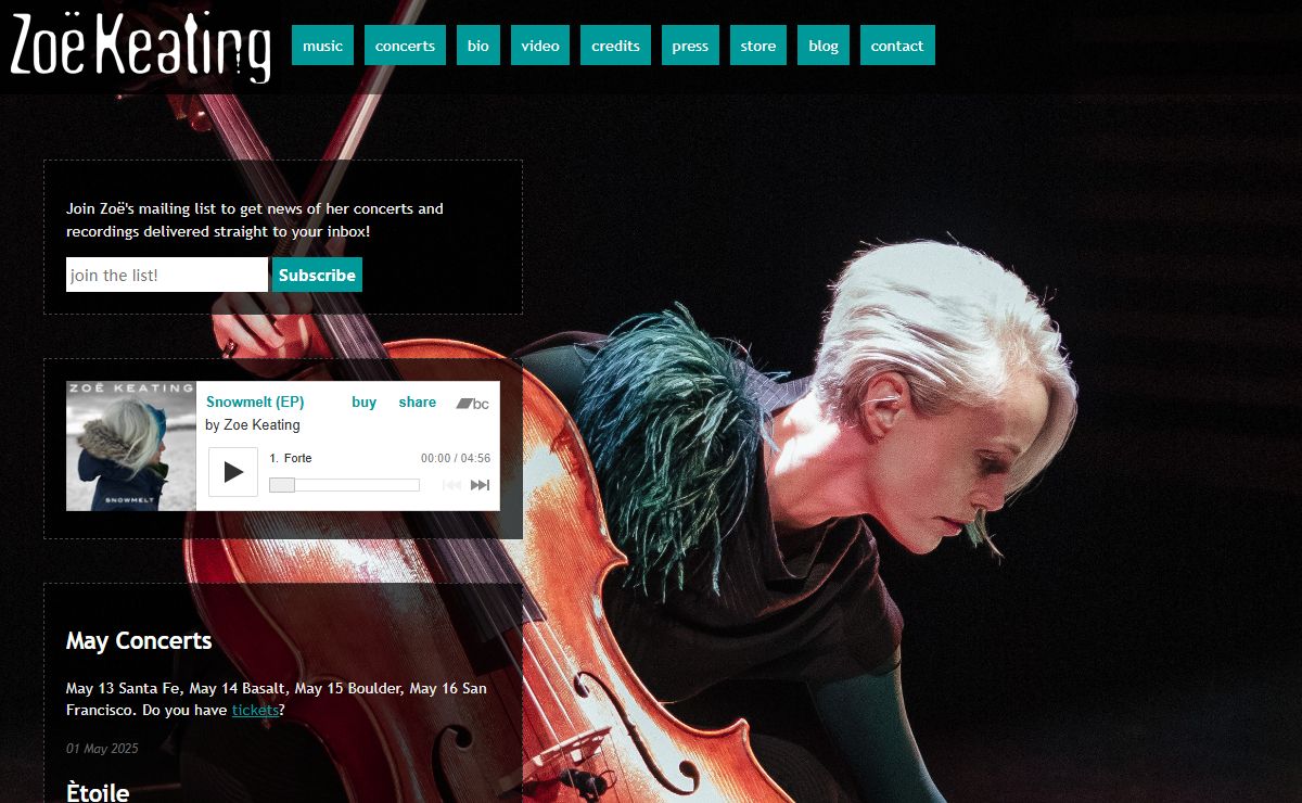 Zoë Keating: cellist, composer & performer