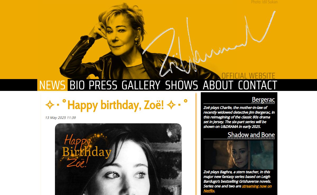 News - ZOE WANAMAKER OFFICIAL WEBSITE - www.zoewanamaker.com