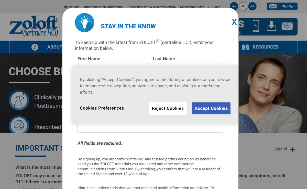 Depression Treatment | ZOLOFT® (sertraline HCl) | Safety Info