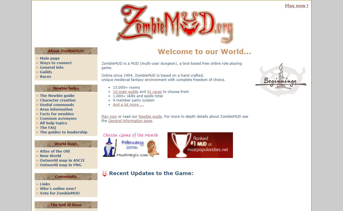 ZombieMUD - A free online RPG (role playing game)