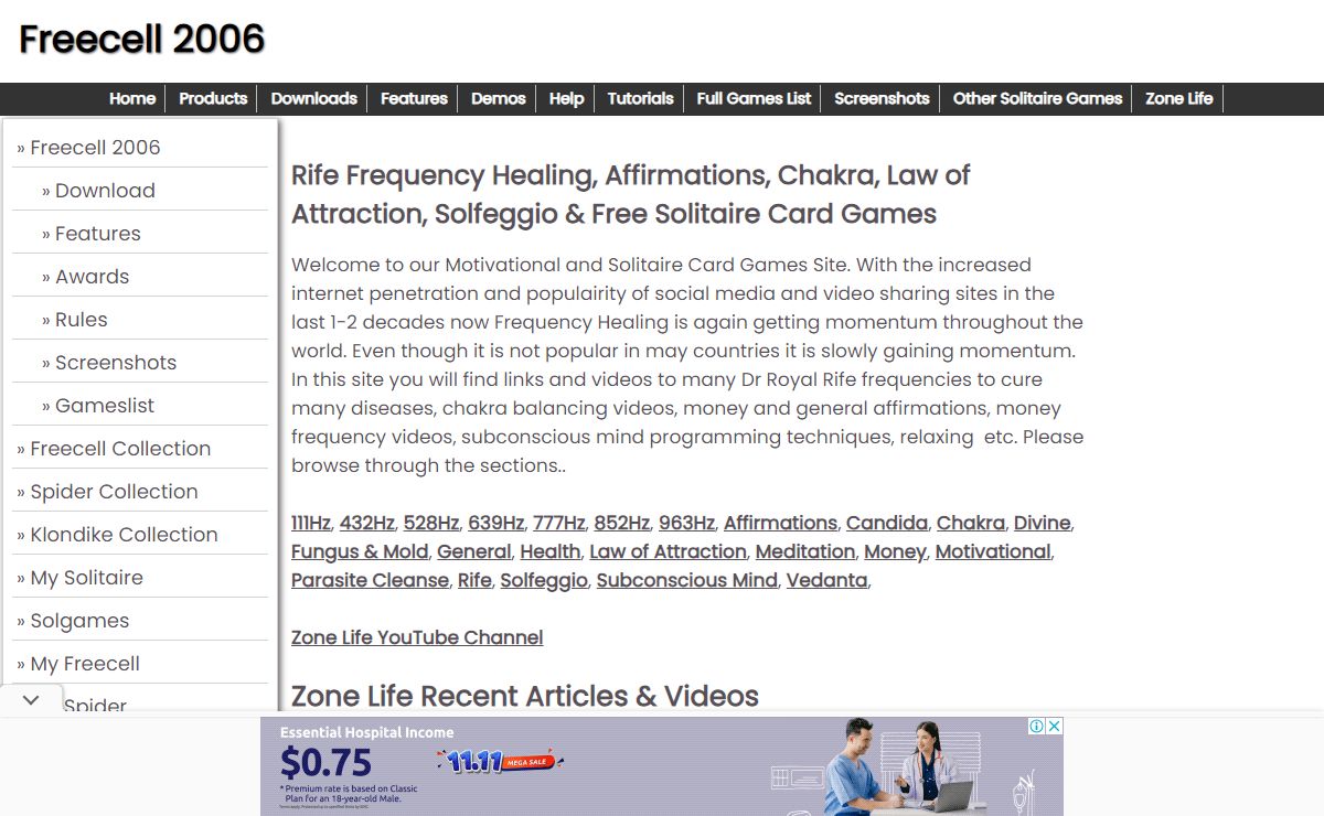 Rife Frequency Healing, Affirmations, Chakra, Law of Attraction, Solfeggio & Free Solitaire Card Games