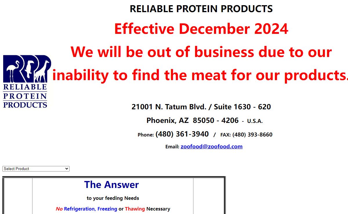 ZooFood.com - Reliable Protein Products