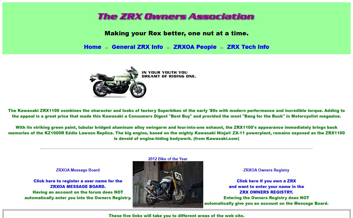 ZRXOA Home Page