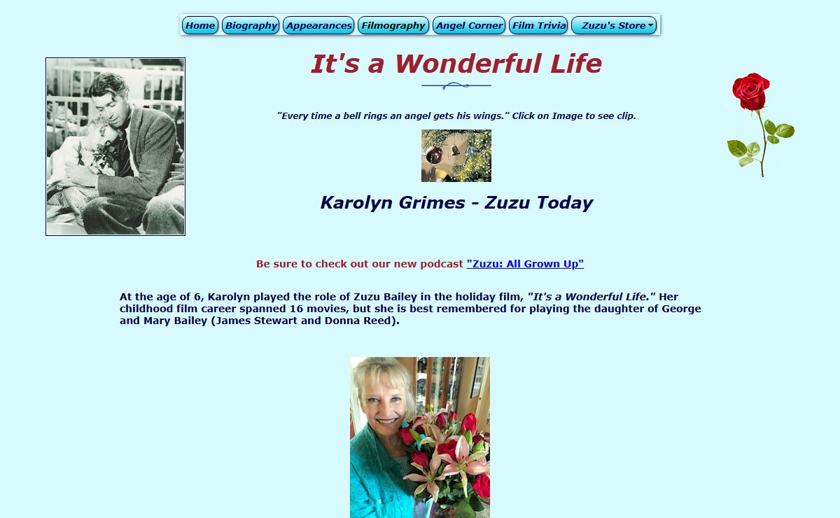 Welcome to Karolyn Grimes' Official Zuzu Site