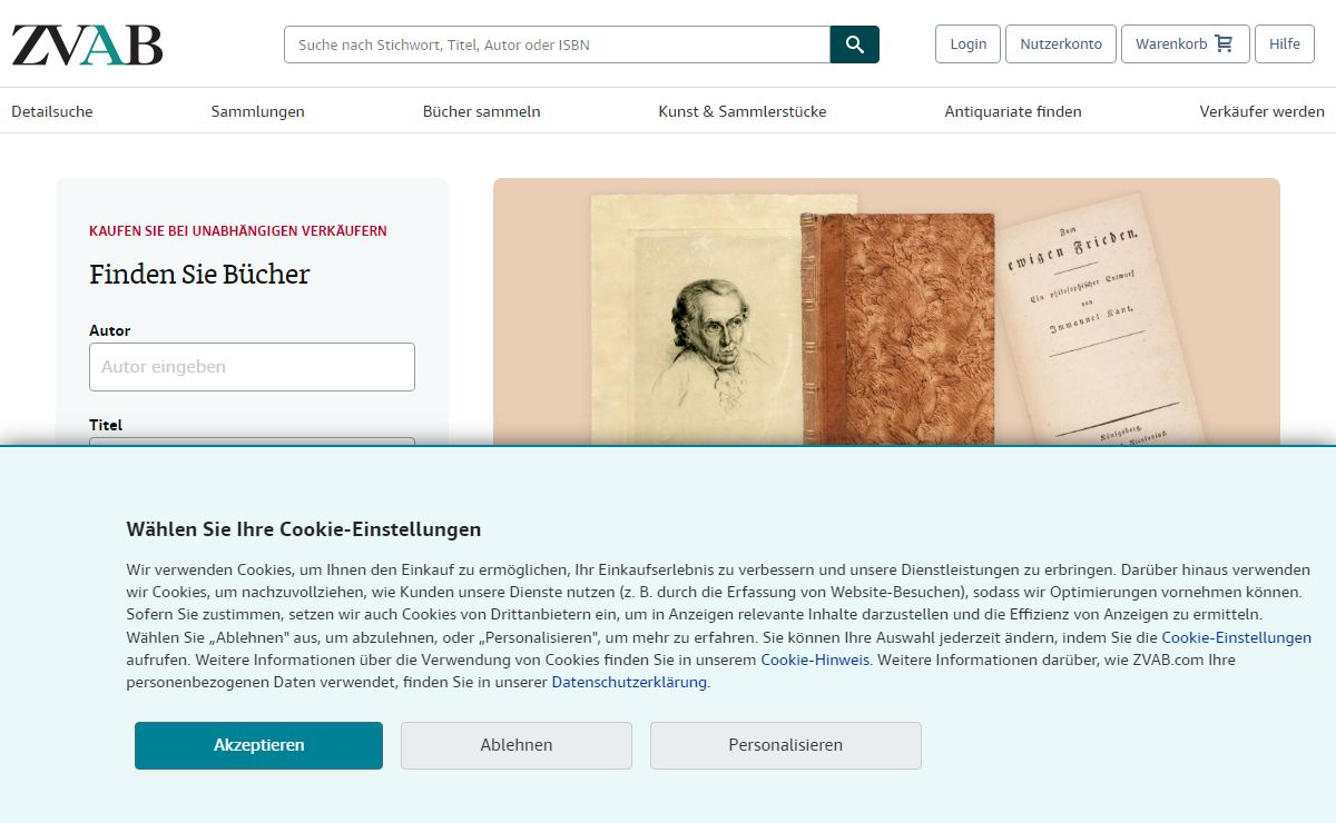 ZVAB - Zentrales Verzeichnis Antiquarischer Bücher | Antiquarische und vergriffene Bücher online bestellen