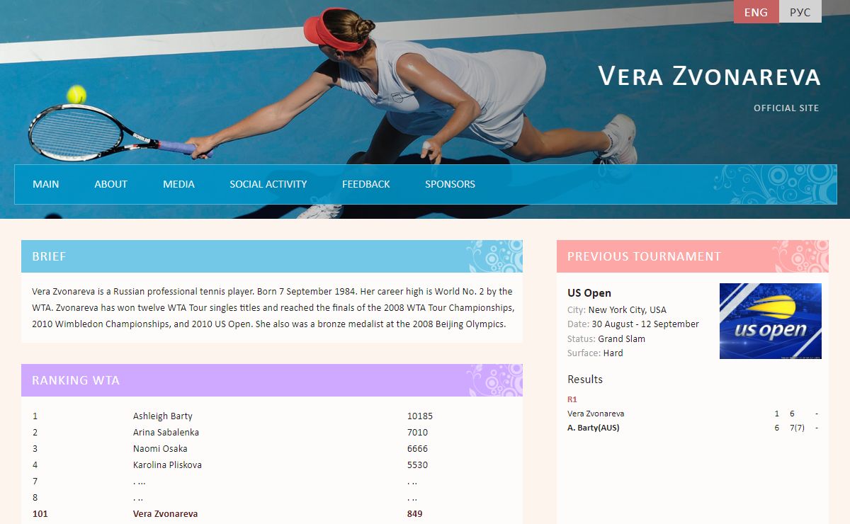 Vera Zvonareva - Official website about Russian tennis player