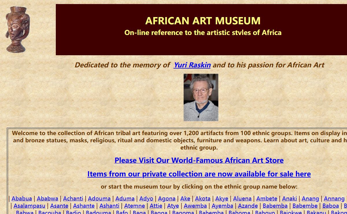 African art museum. Tribal masks and statues of Africa.
