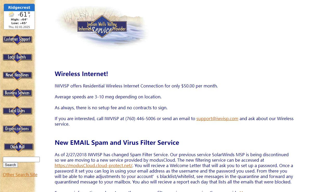 Indian Wells Valley Internet Service Provider's Home