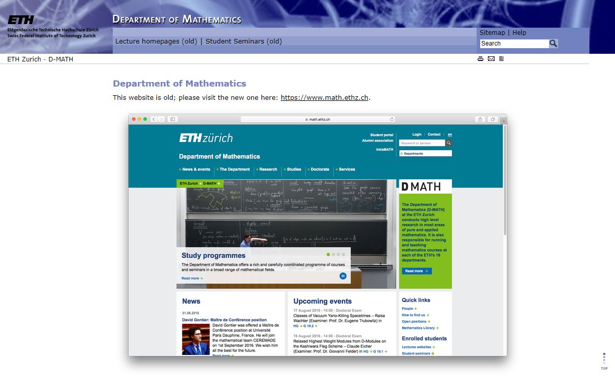 ETH :: D-MATH :: Department of Mathematics