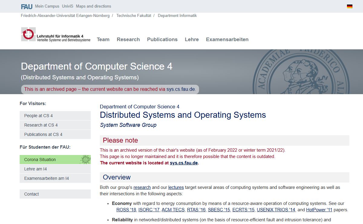 Department of Computer Science 4 at FAU