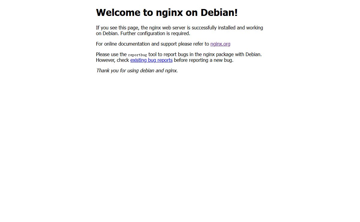 Welcome to nginx on Debian!