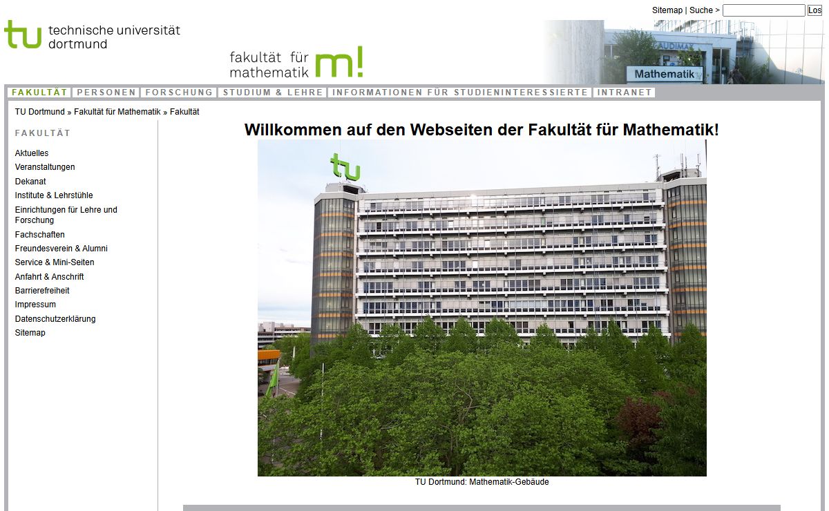 Fakultät - Fakultät für Mathematik, TU Dortmund