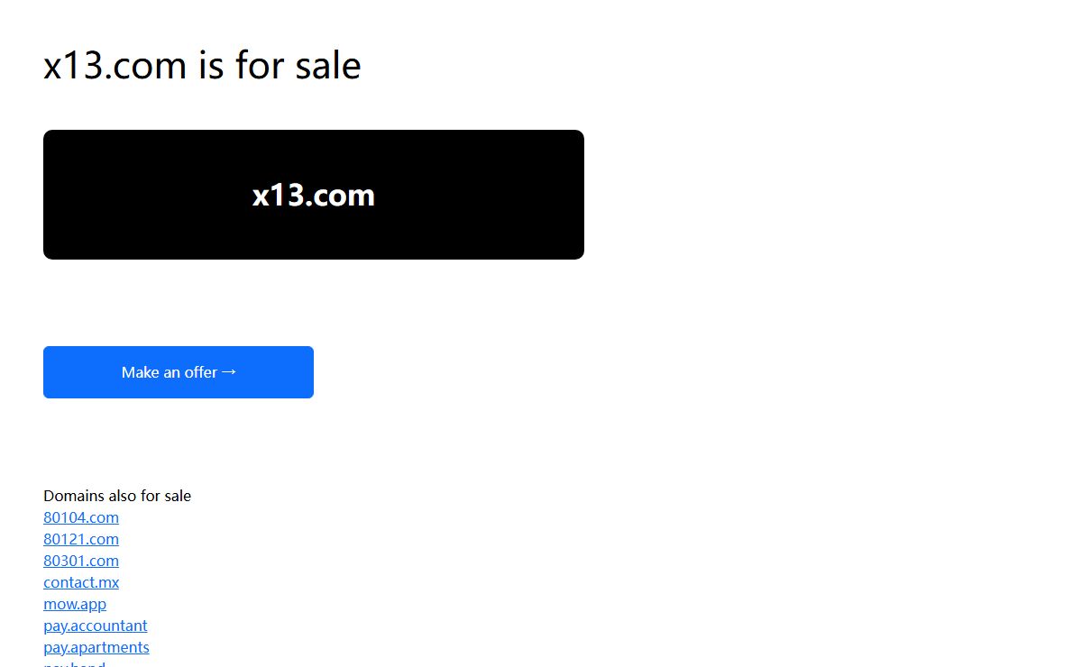 x13.com is for sale