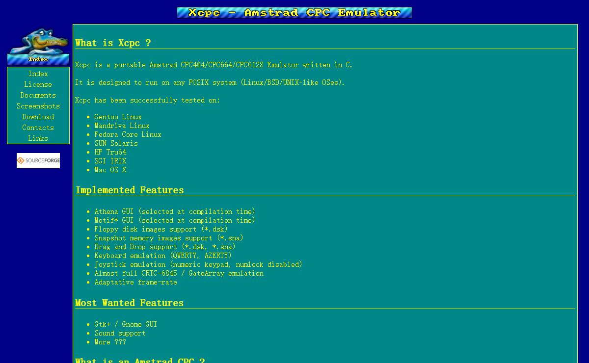 Xcpc - Amstrad CPC Emulator :: Index