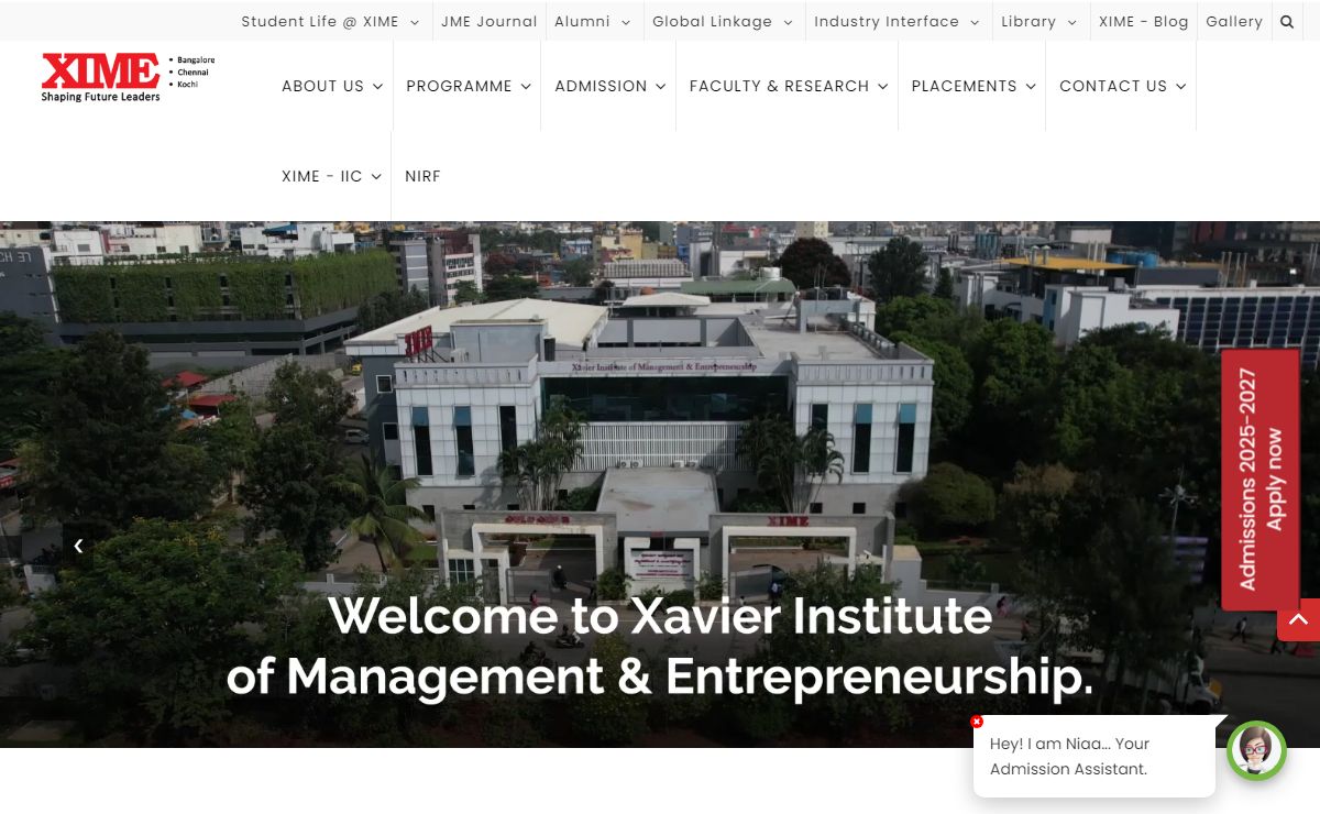 XIME - 2 year PGDM Program in Bangalore, Kochi and Chennai