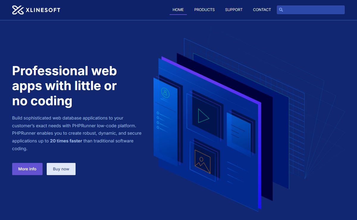 PHPRunner. Low-code software that builds beautiful forms, charts, dashboards and maps