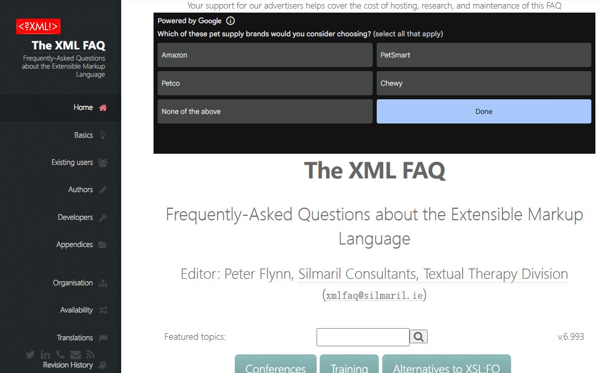 The XML FAQ Frequently-Asked Questions about the Extensible Markup Language