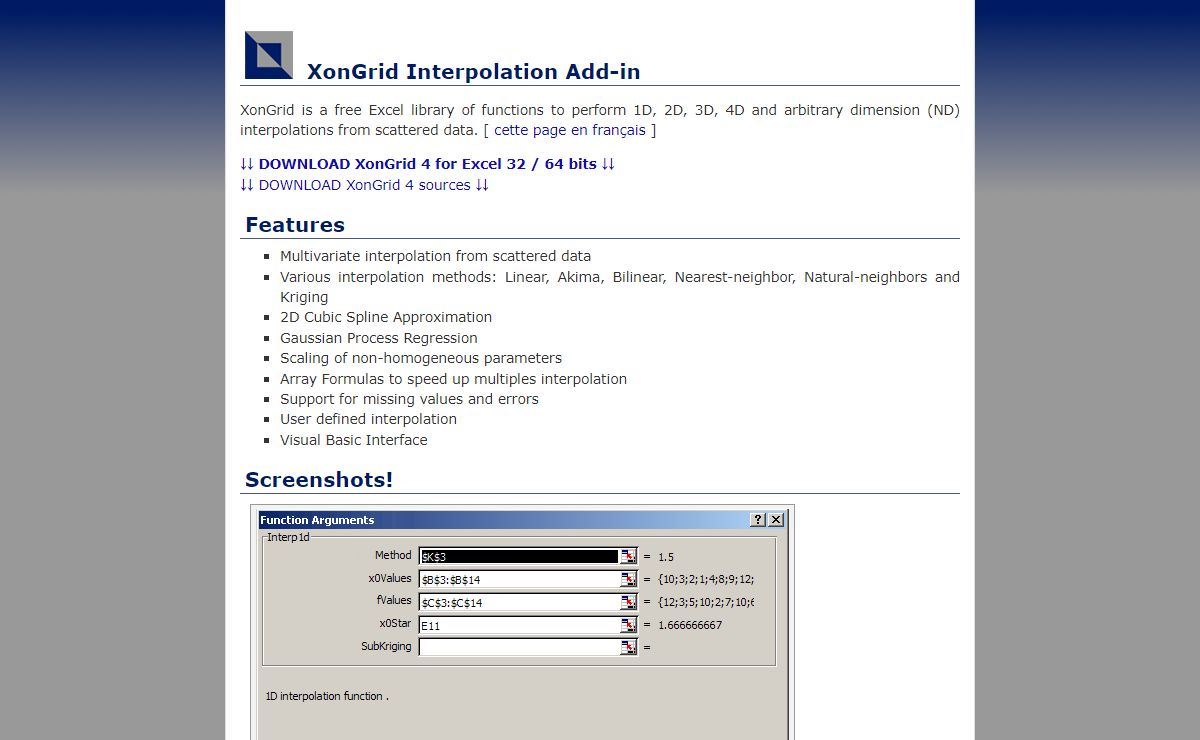 XonGrid Interpolation Add-in