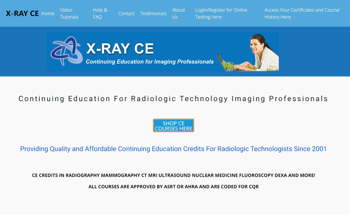 X-RAY CE  Continuing Education For Imaging Professionals