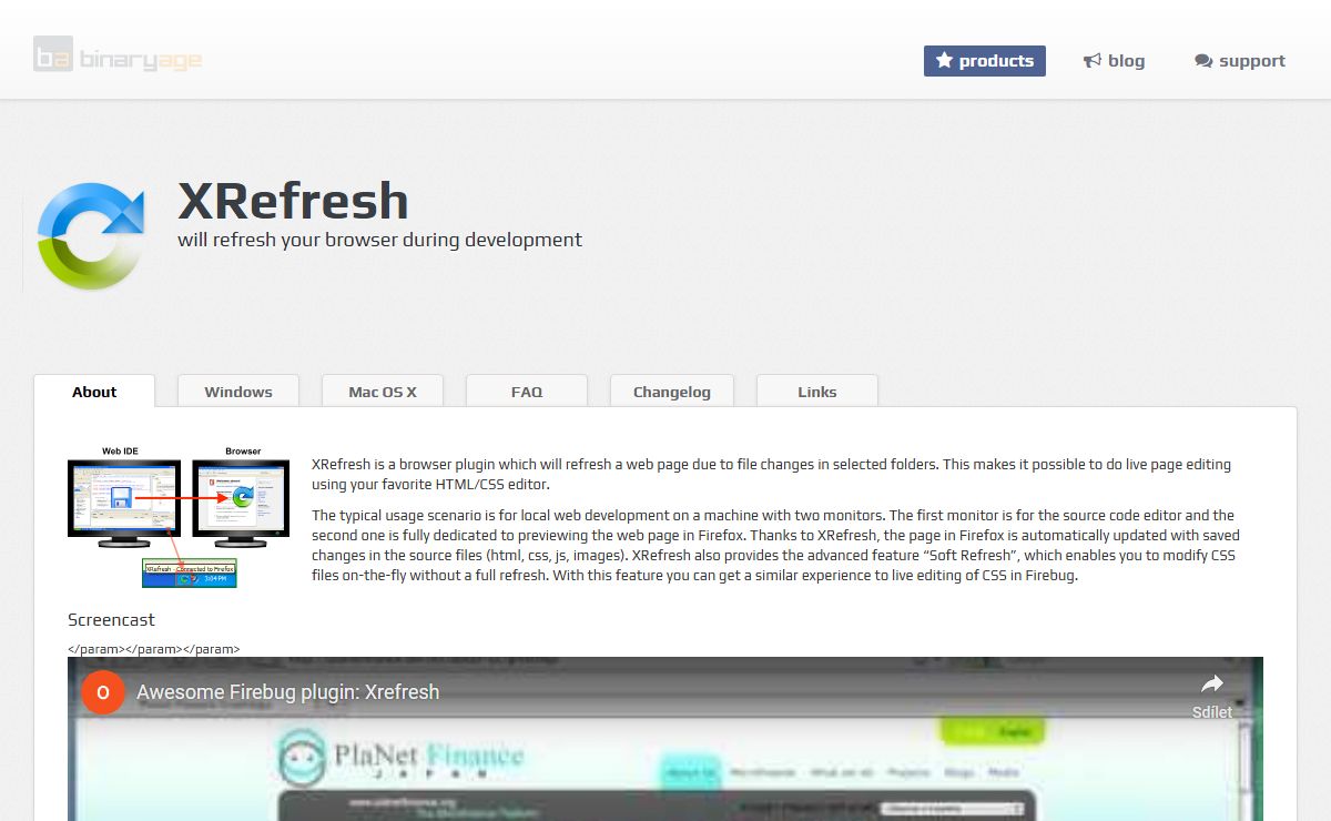 XRefresh provides browser refresh automation for web developers