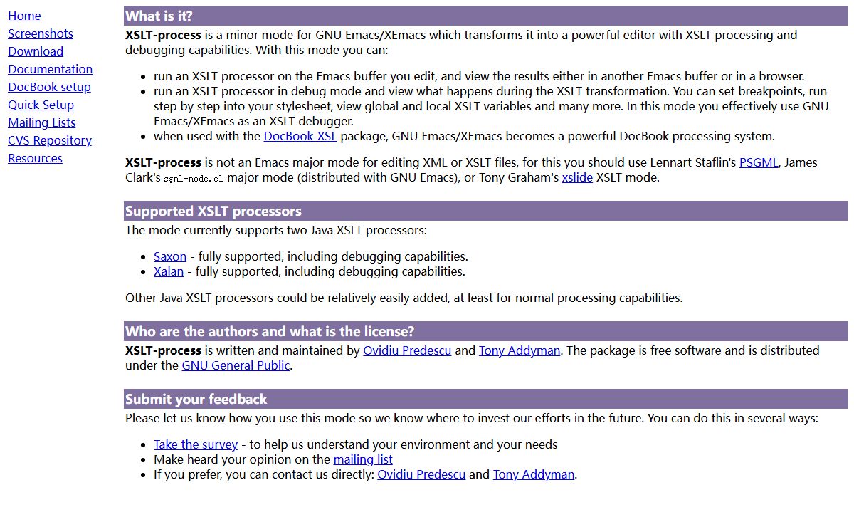XSLT-process mode for GNU Emacs/XEmacs
