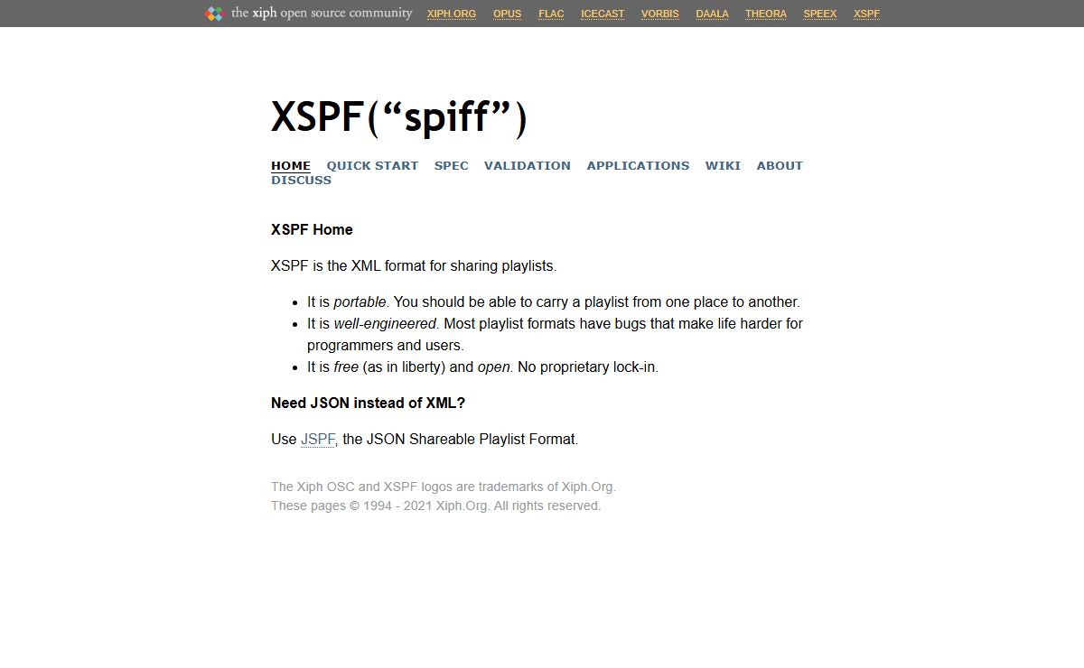 XSPF: Home