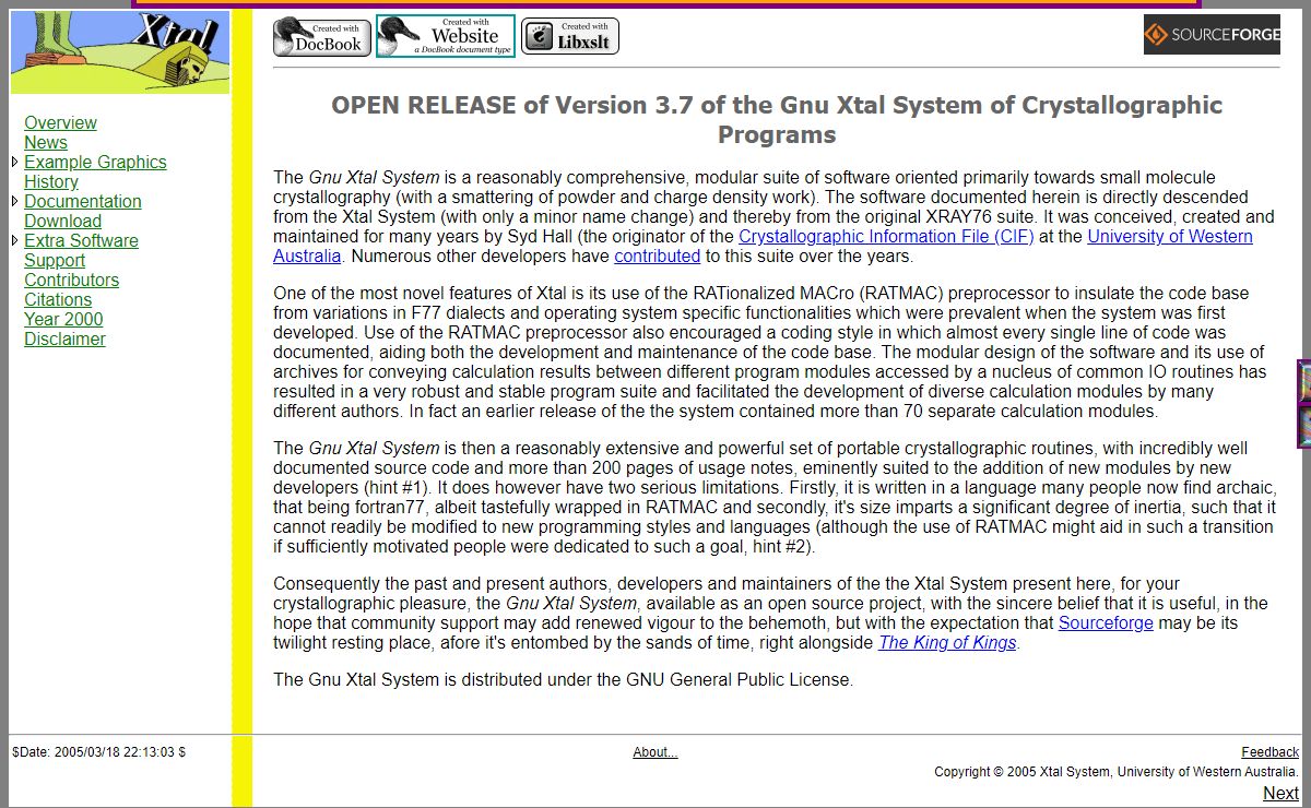 Homepage of the Gnu Xtal System