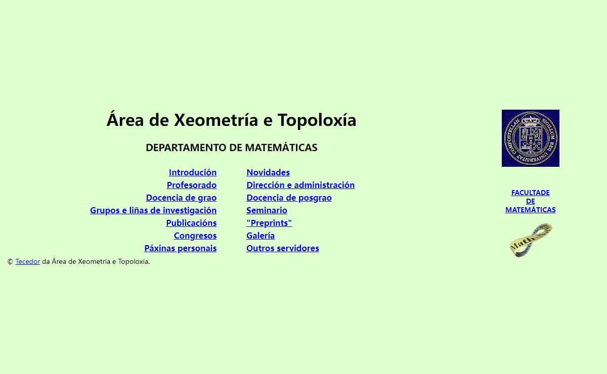 AREA DE XEOMETRIA E TOPOLOXIA