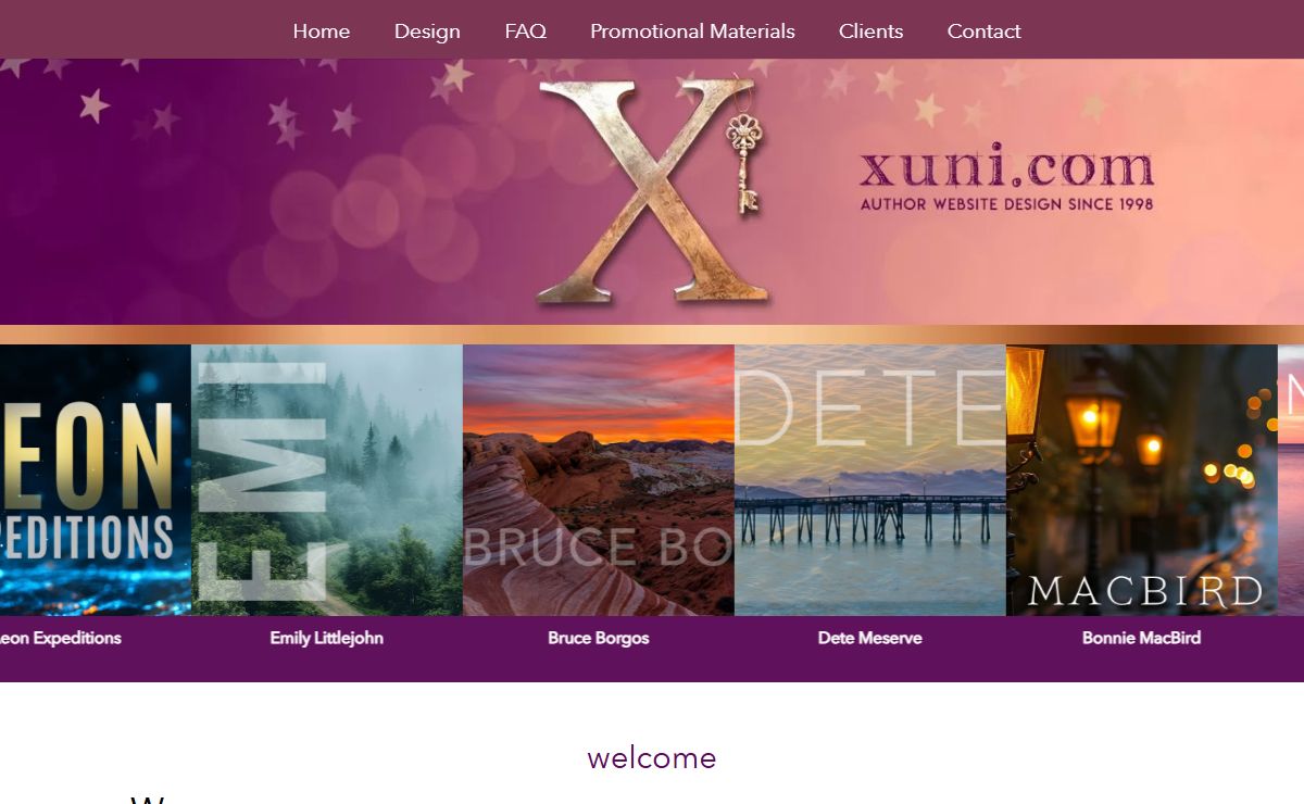 Home - xuni Author Website Design