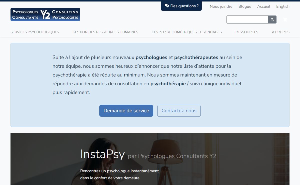 Accueil - Psychologues Consultants Y2