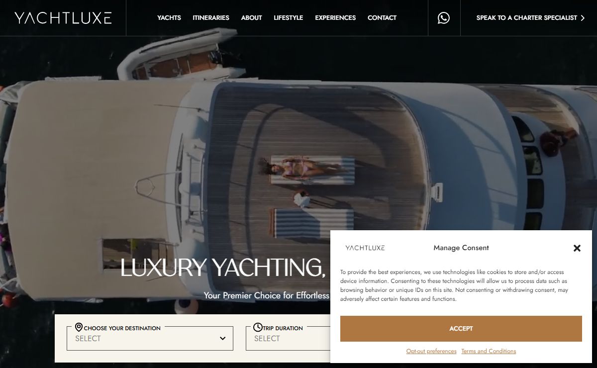 World-wide luxury yacht charters ​