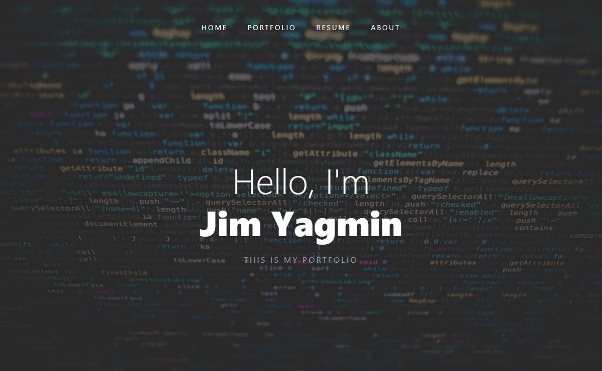 Jim Yagmin's Personal Site and Portfolio