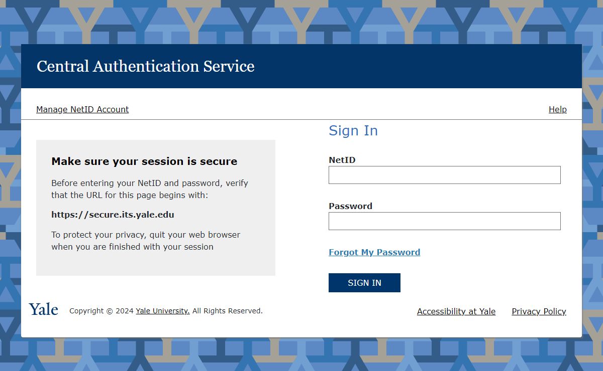 Central Authentication Service | Yale University