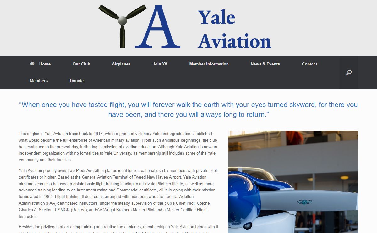 Yale Aviation – New Haven's Flying Club