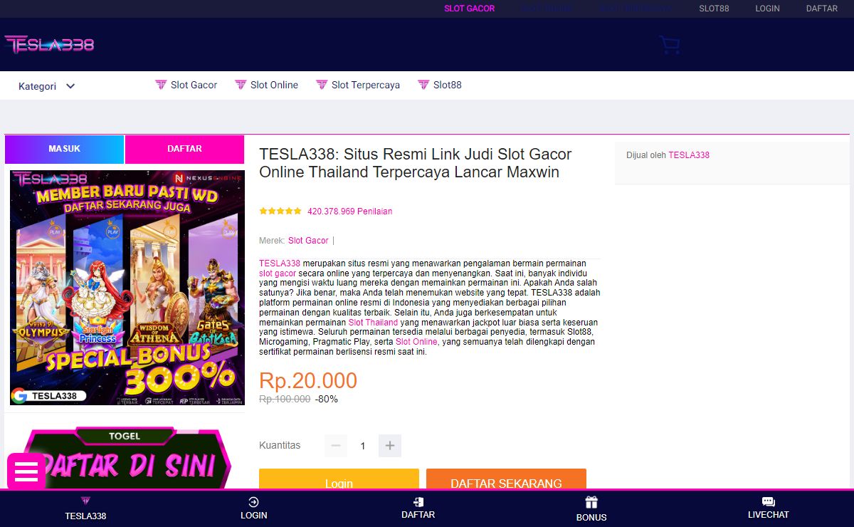 TESLA338: Situs Resmi Link Judi Slot Gacor Online Thailand Terpercaya Lancar Maxwin