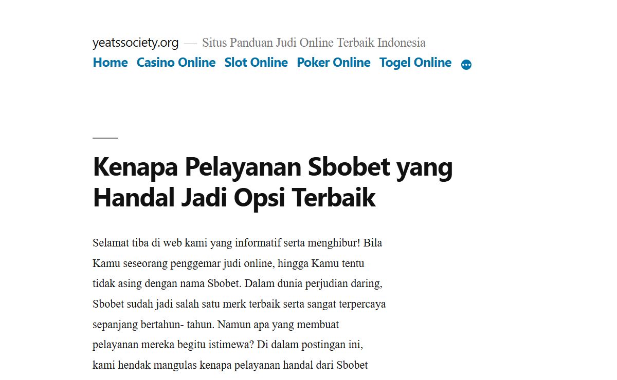 yeatssociety.org - Situs Panduan Judi Online Terbaik Indonesia