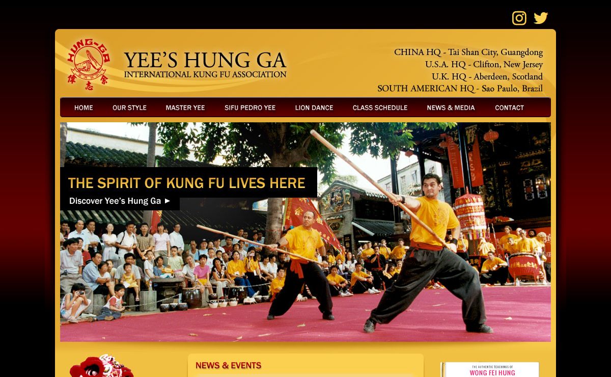 Yee's Hung Ga International Kung Fu Association - US Headquarters