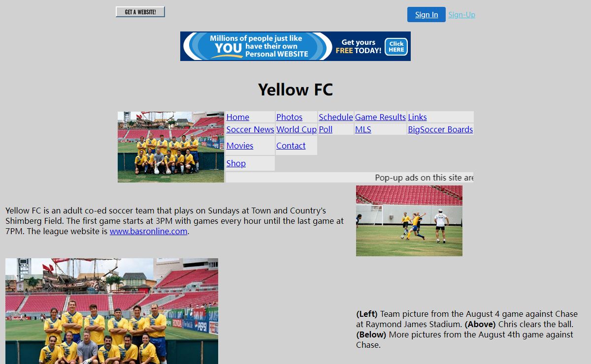Yellow FC: Adult co-ed Soccer