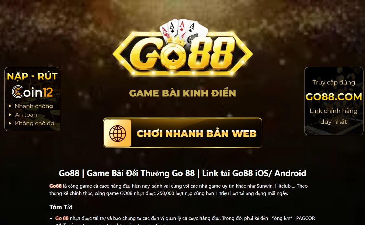 Go88 | Game Bài Đổi Thưởng | Link Tải Go88 IOS/ Android