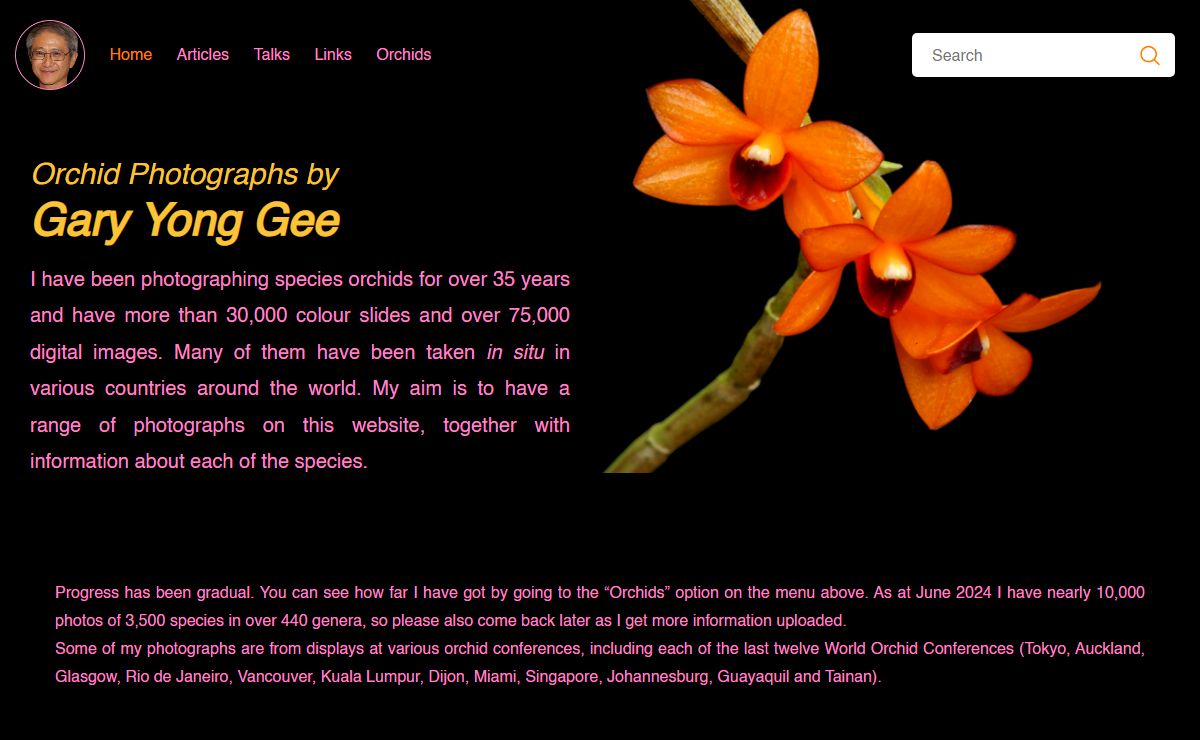 Orchid photographs by Gary Yong Gee